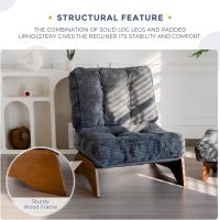 MAXYOYO Accent Chair with Ottoman Adjustable Backrest, Tufted Living Room Chair Upholstered Lounge Chair with Footrest Set, Modern Chair Cozy Reclining Chair for Reading Room, Dark Grey - Image 6