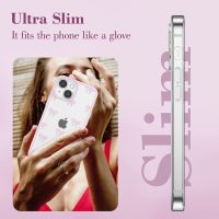 EYZUTAK Case for iPhone 15, Clear Cute Ribbon Bowknot Pattern Aesthetic Transparent Phone Case Raised Camera Protection Stylish Slim Soft Durable TPU Protective Cover for Women Girls - Pink - Image 4
