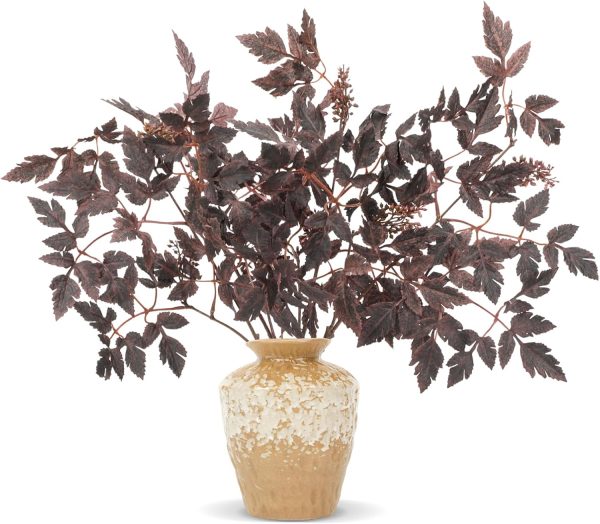Fall Decor Artificial Cimicifuga 4 Bundles 24 Inches Tall, Deep Purple Faux Flowers with Bendable Stems for Thanksgiving Halloween Centerpieces, Wedding Home Farmhouse Decor (Dark Purple)