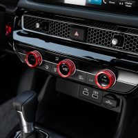 CKE Compatible with Honda Civic Accord CR-V HR-V 2026 2025 2024 2023 Accessories Car Center Console Cover AC Knob Engine Start Cover Rings for 11th Gen Civic -Red - Image 5