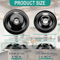 5304430149 5304430150 Black Porcelain Drip Pan Set & MP22YA Electric Range Burner Element Unit Set by Cenipar-Compatible with Frigi-daire Ken-more Cros-ley Tap-pan Range Oven/Stove - Image 4
