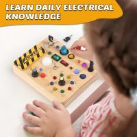 Joyreal Montessori Toddler Busy Board, 19 Led Wooden Sensory Board Educational Toy, Montessori Toys for 1-6 Year Old, Travel Toys Gifts for Toddlers Boys and Girls - Image 6
