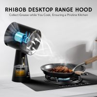 Airthereal Rechargeable Portable Range Hood, Desktop Range Hood with Battery Powered, 3-Fan Speeds and Large Oil Collection Cup, Upgraded Portable Kitchen Exhaust Fan for RV Cooking, RH180B Black - Image 4