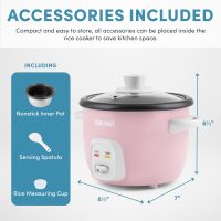 Aroma Housewares 4-Cups (Cooked) / 1Qt. Rice & Grain Cooker (ARC-302NGP), Pink - Image 5