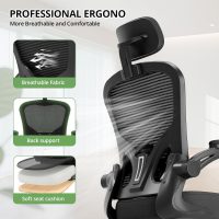 Office Chair Ergonomic Desk Chair, 330LBS Capacity, High Back Computer Chair for Long Hours Comfortable, Rolling Swivel Executive Task Chair for Home Office with Flip-up Armrests, Black - Image 6