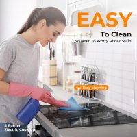 Euhomy 4 Burners Cooktop 24 inch, 220V Electric Stove Top Burner, 16 Level and Touch Control, 6000W Built-in Electric Burners for Cooking, Child Lock, Timer, Residual Heat Indicator, No Plug - Image 8