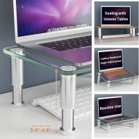 2 Pack Computer Monitor Riser with Height Adjustable Multi Media Desktop Stand for Flat Screen LCD LED TV, Laptop/Notebook/Xbox One - Image 2