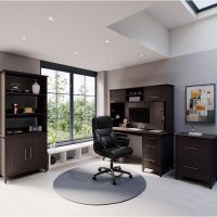 Realspace® Fennington Bonded Leather High-Back Chair, Black - Image 2