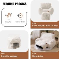 Gaming Chair Comfy Bean Bag Couch Sofa Chair for Bedroom, Modern Faux Fur Reading Bean Bag Chairs for Adults Teens, Living Room Adult Bean Bag Chair with Footrest - Image 8
