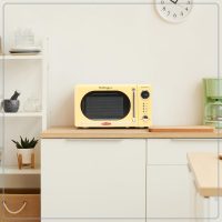 Nostalgia NRMO7YW6A Retro Compact Countertop Microwave Oven, 0.7 Cu. Ft. 700-Watts with LED Digital Display, Child Lock, Easy Clean Interior, Yellow - Image 6