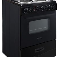 Avanti ERU240P1B Electric Range Oven Compact Design, 2.6-Cu.Ft. Capacity with 4 Coil Burners, Framed Glass Door, Storage Drawer and Broiler with Pan Perfect for Apartment RV Tiny Home, 24-Inch, Black - Image 2
