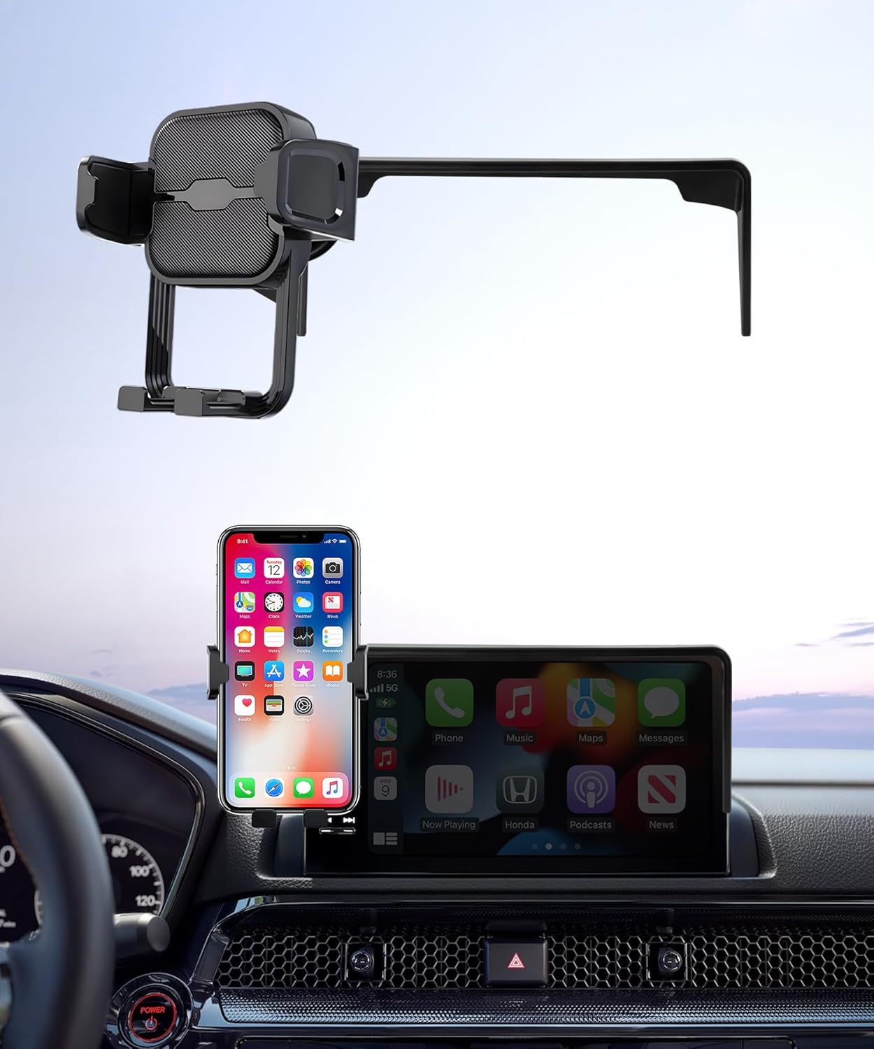 Car Phone Holder for 2023-2025 Honda HRV HR-V/CRV CR-V/Hybrid, 360° Rotation, 7/9 inch Screen Fixed Clip, Auto Accessories Navigation Bracket, Interior Decoration Mobile Phone Mount