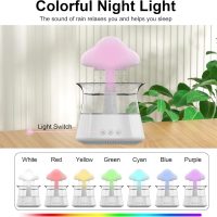 Cloud Rain Humidifier for bedroom with Soothing Rain Sounds - Bedroom Sleep Aid, Waterfall Night Light, Mushroom Design Air Moisturizer for bedroom and living room (White) - Image 4