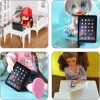 cobee 3Pcs Miniature Dollhouse Décor, 1:12 Metal Simulation Laptop Tablet Smart Phone, Mini- Dollhouse Miniatures Furniture Accessories, Doll House Miniatures Play Set (Black 3Pcs) - Image 2