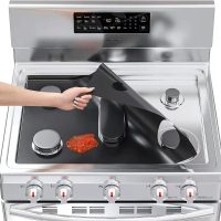 2 PACK Stove Covers, Stove Covers Reusable Gas Range Protectors for Samsung Gas Range, Reusable Gas Stove Burner Covers, Non-Stick Stove Liner (Black) - Image 2