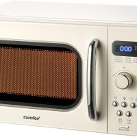 COMFEE' Retro Small Microwave Oven With Compact Size, 9 Preset Menus, Position-Memory Turntable, Mute Function, Countertop Perfect For Spaces, 0.7 Cu Ft/700W, Cream, AM720C2RA-A - Image 8