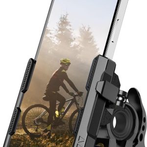 Bike Phone Mount for Electric, Mountain, Scooter, and Dirt Bikes -360°rotatable Bike Phone Holder- Bike Phone Holder Suitable for Smartphones from 4.0-7.0 inches.