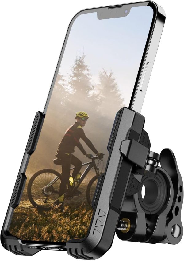 Bike Phone Mount for Electric, Mountain, Scooter, and Dirt Bikes -360°rotatable Bike Phone Holder- Bike Phone Holder Suitable for Smartphones from 4.0-7.0 inches.