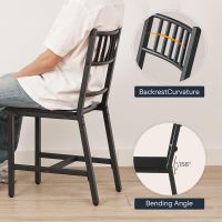 HOOBRO Kitchen Chairs Set of 2, Wooden Dining Room Chairs with Metal Frame, Dining Chairs with Back, Easy to Assemble, Farmhouse Dining Chairs for Kitchen, Living Room, Black BB39CD01 - Image 5