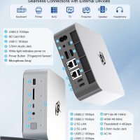 Beelink GTI14 AI Mini PC, Intel Core Ultra 9 185H (16T/22C, up to 5.1GHz), 64GB DDR5 2TB PCIe4.0 SSD Mini Desktop Computer, Dual 2.5G LAN/Fingerprint Sensor/WiFi 7/ BT5.4/USB4.0/ 145W PSU Gaming PC - Image 9
