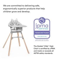 Stokke Clikk High Chair, Cloud Grey - All-in-One High Chair with Tray + Harness - Light, Durable & Travel Friendly - Ergonomic with Adjustable Features - Best for 6-36 Months or Up to 33 lbs - Image 6