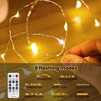 HXWEIYE 300LED Fairy Curtain Lights, 9.8x9.8Ft Warm White USB Plug in 8 Modes Christmas String Hanging Lights with Remote for Bedroom, Indoor, Outdoor, Weddings, Party - Image 3