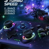 VOYEE Switch Controller, LED Star Wireless Pro Controllers Compatible with Lite/OLED, Multi-Platform Windows PC with 9 Colors Colorful RGB Lights/Programmable/Vibration/Turbo/Wakeup - Image 3