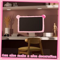 1 Pcs 20''-29'' Kawaii Computer Monitor Cover with Cat Ear Design, Furry Cute Pink Monitor Dust Cover Protector Lovely Computer Accessories Laptop TV LCD Screen Decoration for Tablet - Image 4