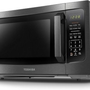 TOSHIBA ML-EM45P(BS) Countertop Microwave Oven with Smart Sensor and Position Memory Turntable, Function, 1.6 Cu.ft 13.6" Removable Black Stainless Steel, 1200W