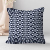 Dark Blue Print Throw Pillow Covers 18x18 Inch, Artistic Throw Pillows Square Cushion Covers, Seamless Pattern Decorative Pillows for Couch Sofa Living Room Bedroom, Housewarming Gifts - Image 2