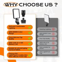 Rechargeable Soft Selfie Light for Phone, Camera, Laptop, 4-14H Battery Portable LED Light for Pictures, Phone Light Clip for Selfie, Vlog, TikTok, Makeup, Video Conference Black - Image 8