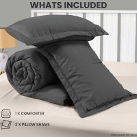 Utopia Bedding Queen Comforter Set Grey, Comforters Queen Size 3 Pieces Bedding Comforters Sets, Down Alternative Soft Bed Set, 1 Comforter (88 x 88 inches) 2 Pillow Shams (20 x 26 inches) - Image 5