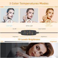 Evershop Ring Light for Laptop Desk Clip On,Small Computer Video Conference Lighting with Stand for Phone/Webcam/Monitor,5" Portable Mini LED Selfie Light Desktop for Zoom Meeting/Video Call/Recording - Image 6