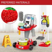 Toddler Cleaning Set，Kids Cleaning Toy Set，New 29-Piece Detachable Kids Cleaning Set for Toddlers - Pretend Play Educational Cleaning Carts (red) - Image 5