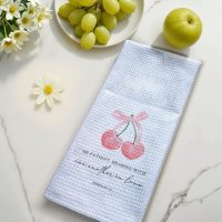 Pink Bow Cherry Christian Kitchen Towels,Trendy Hand Towel Gifts for Women,Coquette Bible Decorative Dish Towels for Cooking Baking Wiping - Image 3