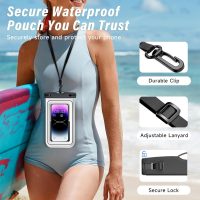Waterproof Phone Pouch - 2 Pack IP68 Floating Waterproof Phone Case, Dry Bag Beach Cruise Essentials 2025 with Adjustable Lanyard for iPhone 16 Pro Max / 15 Pro / Galaxy S24 S23 (Black and White) - Image 5