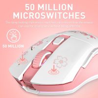 DAREU Sakura Pink Wireless Gaming Mouse with Charging Dock Rechargeable RGB,12K DPI,6 Programmable Buttons High-Precision Sensor [300IPS] [1000Hz] for PC Notebook Mac - Image 4