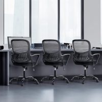 SMUG Office Computer Desk Chair, Ergonomic Mid-Back Mesh Rolling Work Swivel Task Chairs with Wheels, Comfortable Lumbar Support, Comfy Arms for Home, Bedroom, Study, Dorm, Student, Adults - Image 8