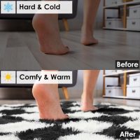 KICMOR Area Rugs for Bedroom Living Room, 4x6 Black and White Fluffy Soft Checkered Rug Fuzzy Shag Shaggy Carpet, Indoor Plush Floor Rugs for Kids Boys Girls Teen Dorm Nursery Home Decor Aesthetic - Image 5