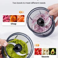 Food Processor 4 Cup, Electric Food Chopper, 【Small but Powerful】Meat Grinder with 2 Bowls, 2 Speed & 4 Blades for Vegetable, Meat, Nuts, Functions for Chopping, Dicing, Mixing and Puree - Image 5