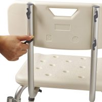 Medline Shower Chair for Inside Shower, Heavy Duty, 350 lb Capacity, Adjustable Height, Non-Slip Seat with Padded Armrests & Back, White - Image 8