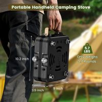 OGERY 2-Burner Foldable Camping Stove with Griddle (Textured & Smooth) and Carrying Bag, Portable Propane Camp Stove with 2 Adjustable Burners & Piezo Ignition, for Camping Tailgating Essentials Gear - Image 8