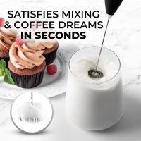 Zulay Kitchen Powerful Milk Frother Wand With 2 Duracell Batteries - Ultra Fast Handheld Drink Mixer - Electric Whisk Foam Maker for Coffee, Lattes, Cappuccino, Matcha, Hot Chocolate & Creamer - Black - Image 2
