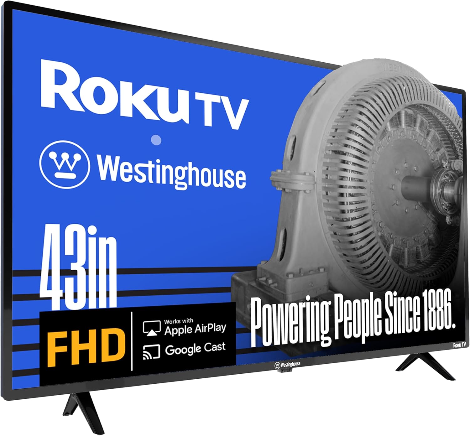 Westinghouse Roku TV – 43 Inch Smart TV, 1080P FHD Television with Wi-Fi Connectivity and Mobile App, Flat Screen, Bluetooth, Compatible with Apple AirPlay, Alexa and Google Assistant