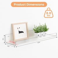 upsimples 6 Pack Acrylic Shelves for Wall Storage, 15" x 4“ Floating Bookshelves for Kids, Display Shelf Organizer for Bathroom, Bedroom, Living Room, Kitchen, Room Decor, Clear - Image 3