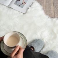 MIULEE Luxury Soft Fluffy Area Rug 3x5 Feet, Faux Fur Sheepskin Rug Decorative Plush Shaggy Carpet for Christmas Decor Bedside Sofa Floor Nursery, White - Image 4