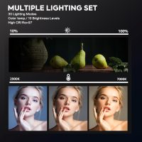 2-Pack Photography Lighting Kit, NiceVeedi 22W LED Video Light Kit, 2900-7000K Dimmable Studio Light with Tripod Stand, 73" Stream Light for Video Recording - Image 4