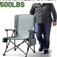 TIMBER RIDGE Oversized Folding Camping Chair High Back Heavy Duty for Adults Support up to 500lbs with Cup Holder, Side Pocket Cooler Bag - Image 6