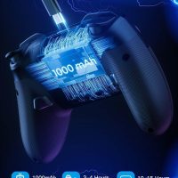 VOYEE Switch Controllers Compatible with Switch/Lite/OLED/PC Windows, 1000mAh Programmable RGB Lightning LED, Wireless Pro Controller with One Key Pairing/Wake Up/Turbo/Vibration - Image 5