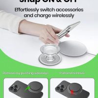 OnTheGrip Compatible with Magsafe Magnetic Cute Glass Heart Design Collapsible Mobile Phone Grip Stand Holder for Smartphone Tablet Cell Phone Accessory (Green) - Image 7